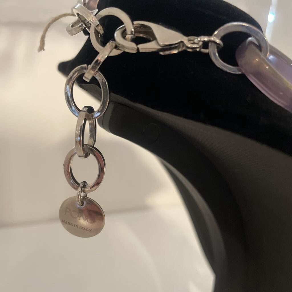 Pono Grey Lucite Necklace - Made in Italy - 20"