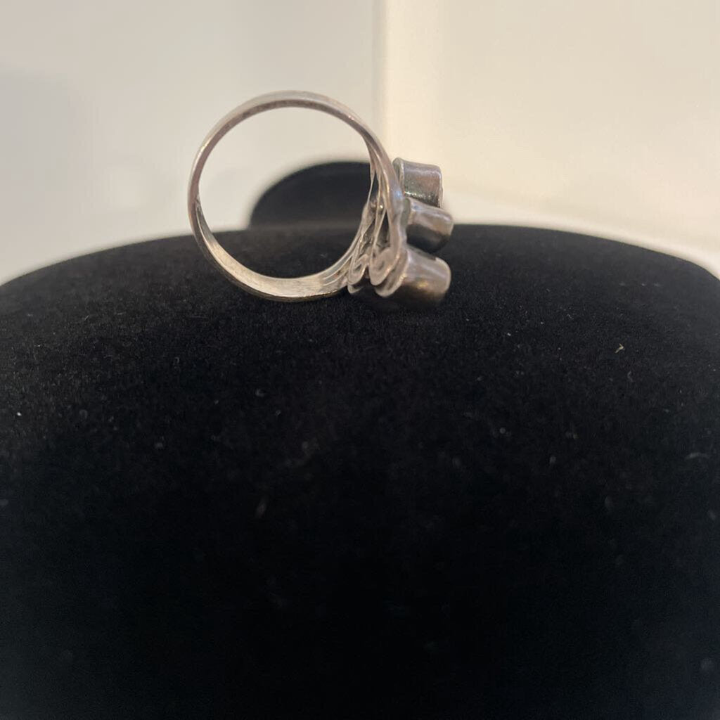 Vintage Sterling Silver and Purple Stone Wrap Ring size 9