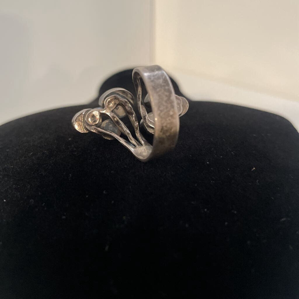 Vintage Sterling Silver and Purple Stone Wrap Ring size 9