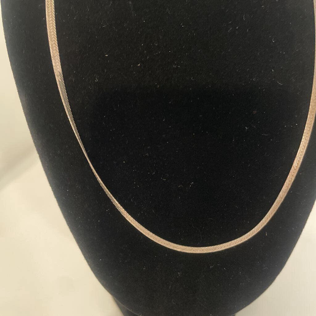 Sterling Silver 925 Herringbone 3MM Necklace Made in Italy - 24"