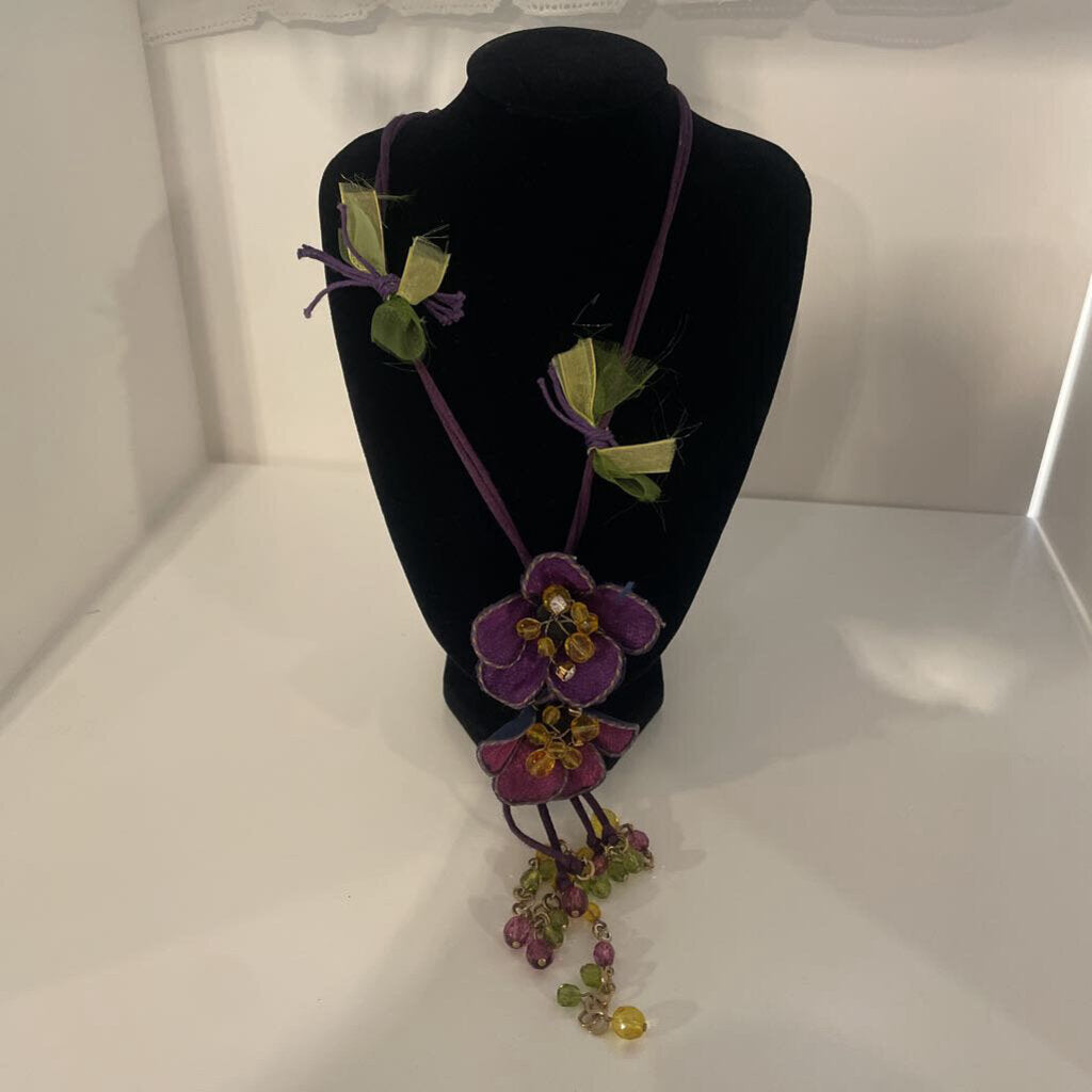 Maria Grazia Musi Purple Pansy Necklace - Made in Italy