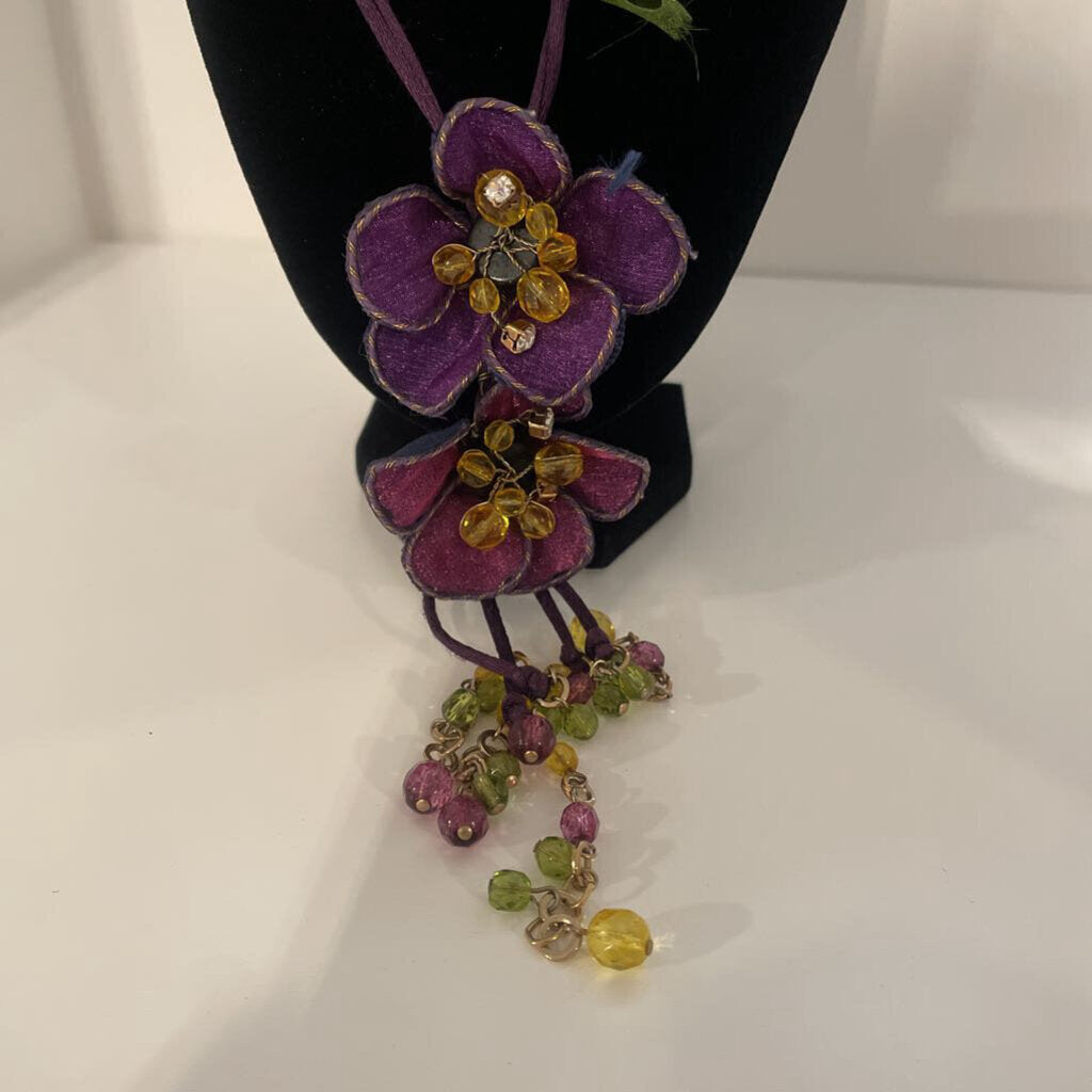 Maria Grazia Musi Purple Pansy Necklace - Made in Italy