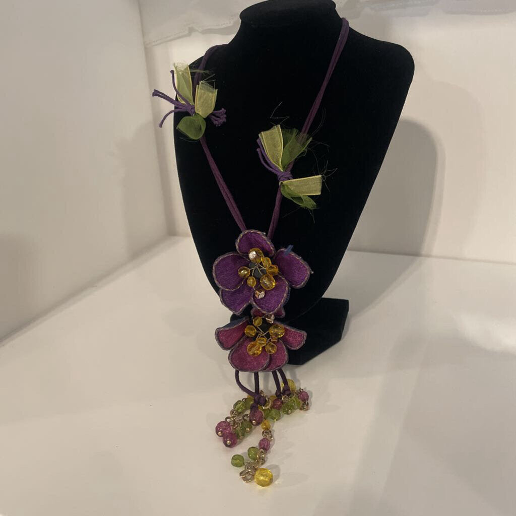Maria Grazia Musi Purple Pansy Necklace - Made in Italy
