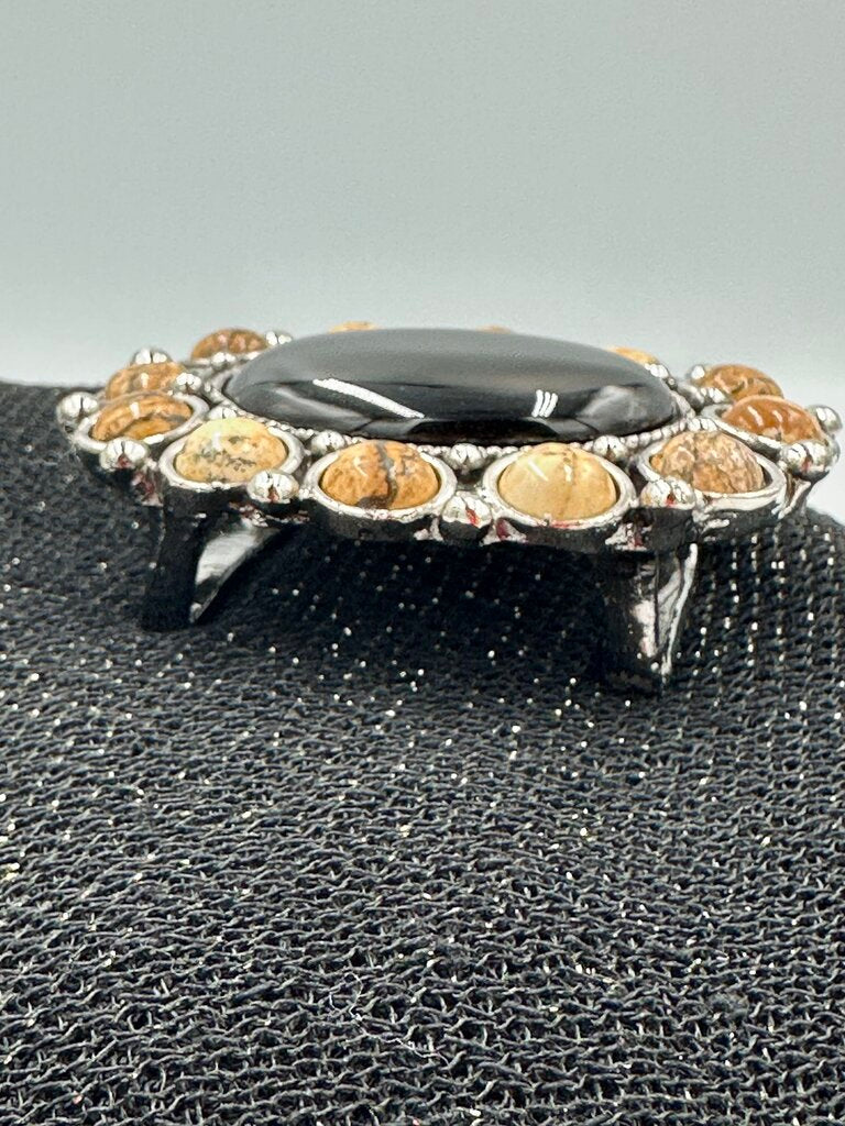 Vintage Onyx & Stone Belt Buckle