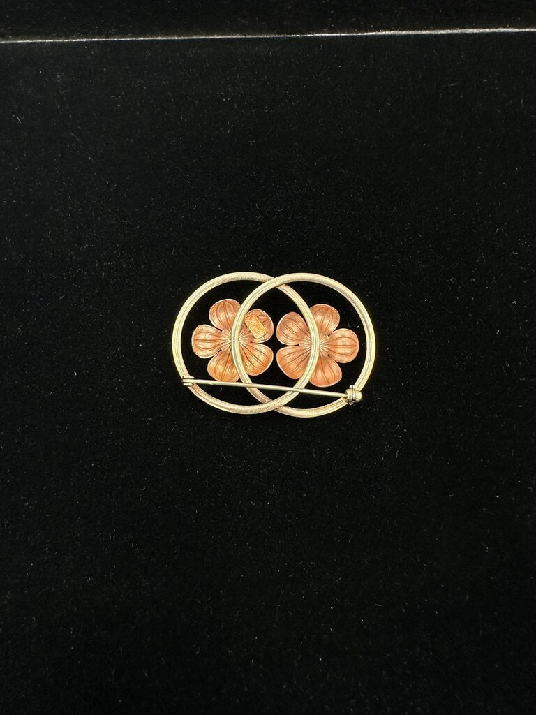 Luxury Forstner 10kt Flower Brooch