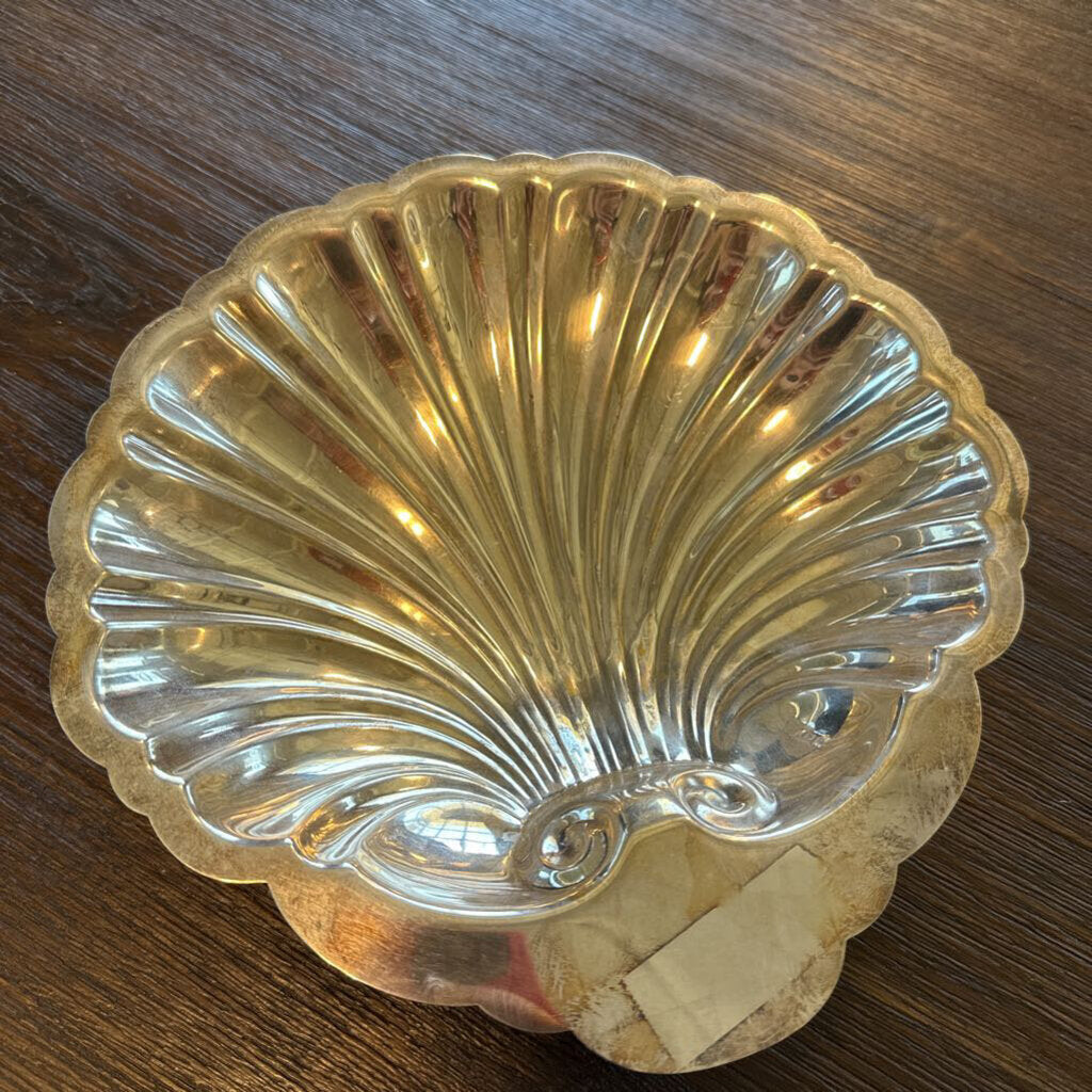 English Silver Plated Shell Dish - 9"