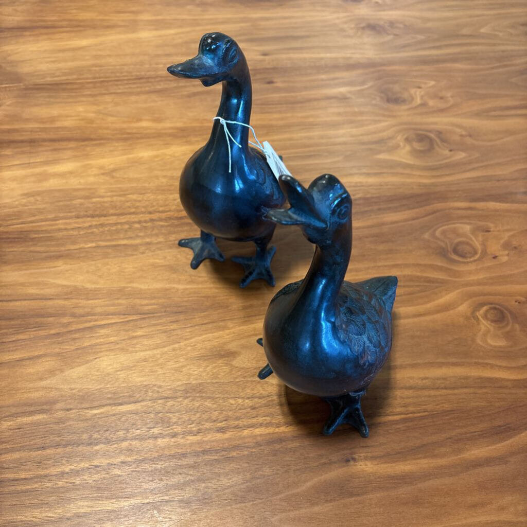 Vintage Cast Iron Ducks 11" - Pair - AS IS