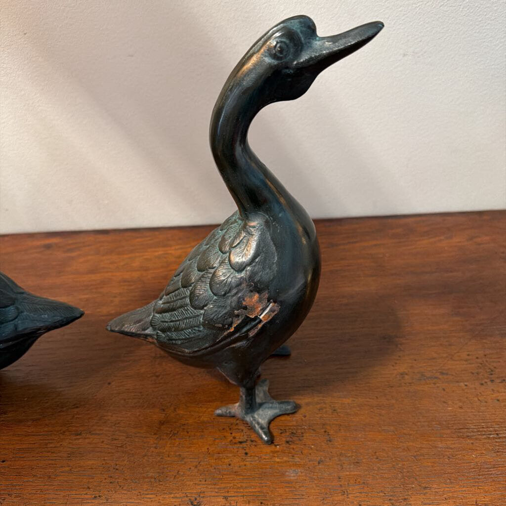 Vintage Cast Iron Ducks 11" - Pair - AS IS