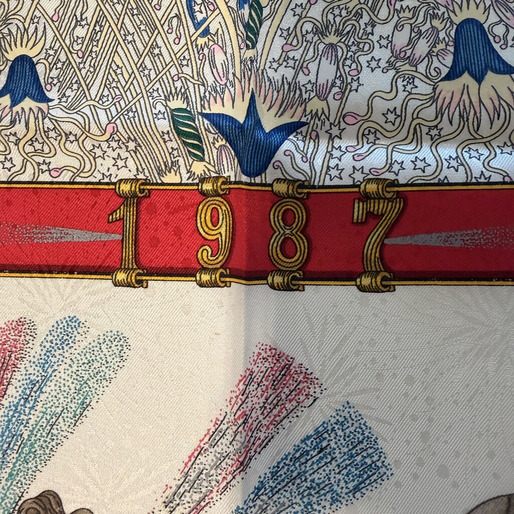 Hermes Feux D'artifice Vintage Silk Scarf- 90cm