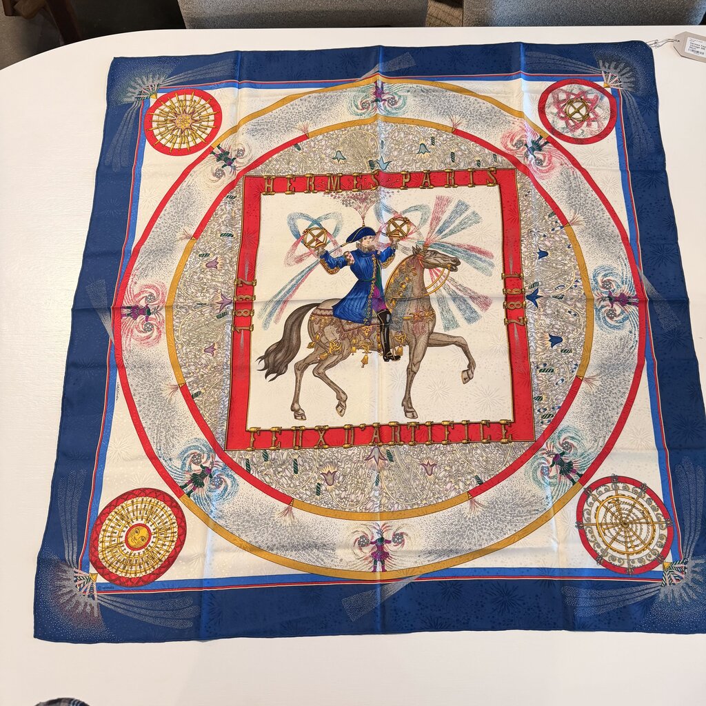 Hermes Feux D'artifice Vintage Silk Scarf- 90cm