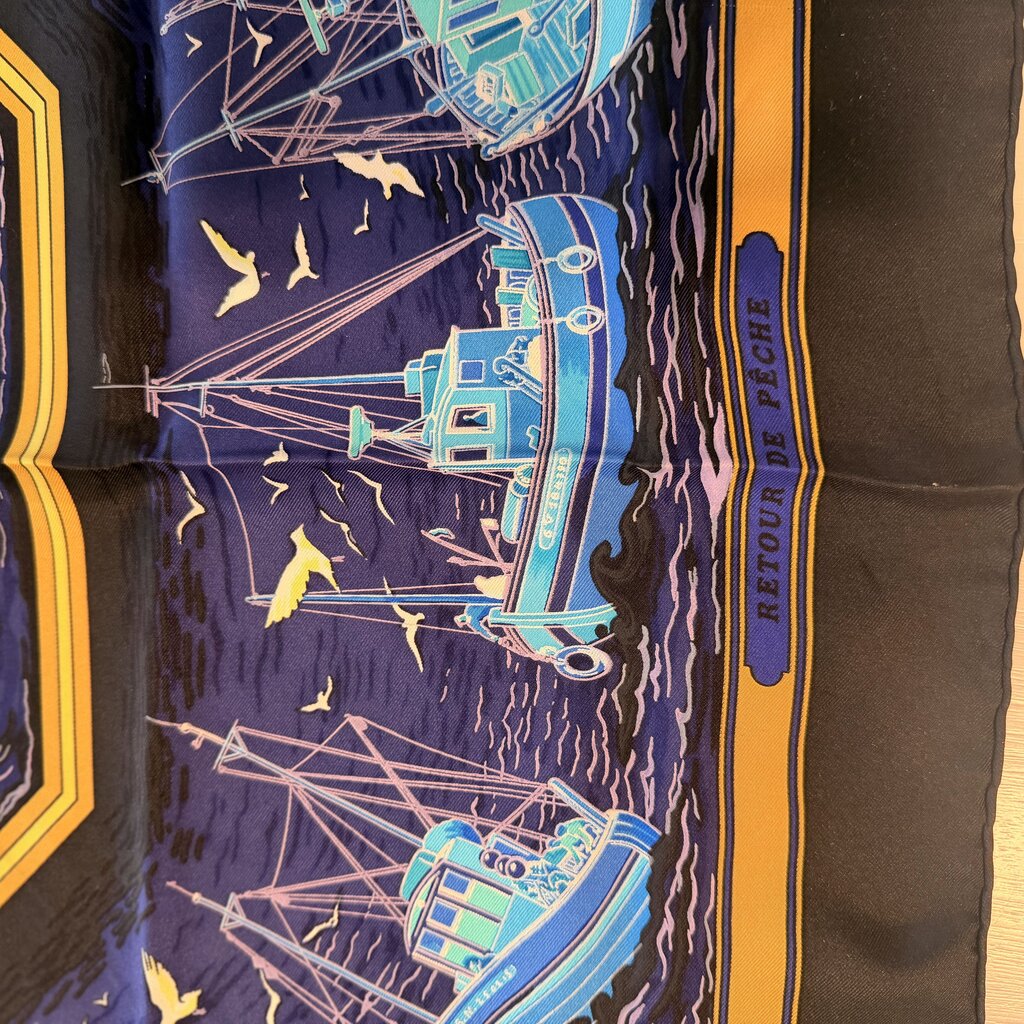 Hermes Retour De Peche Vintage Silk Scarf- 90cm