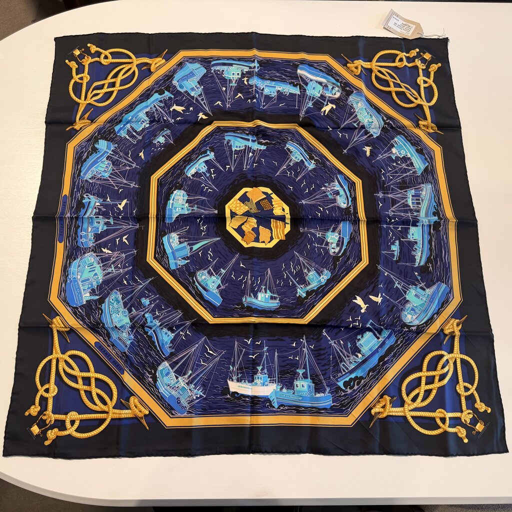 Hermes Retour De Peche Vintage Silk Scarf- 90cm