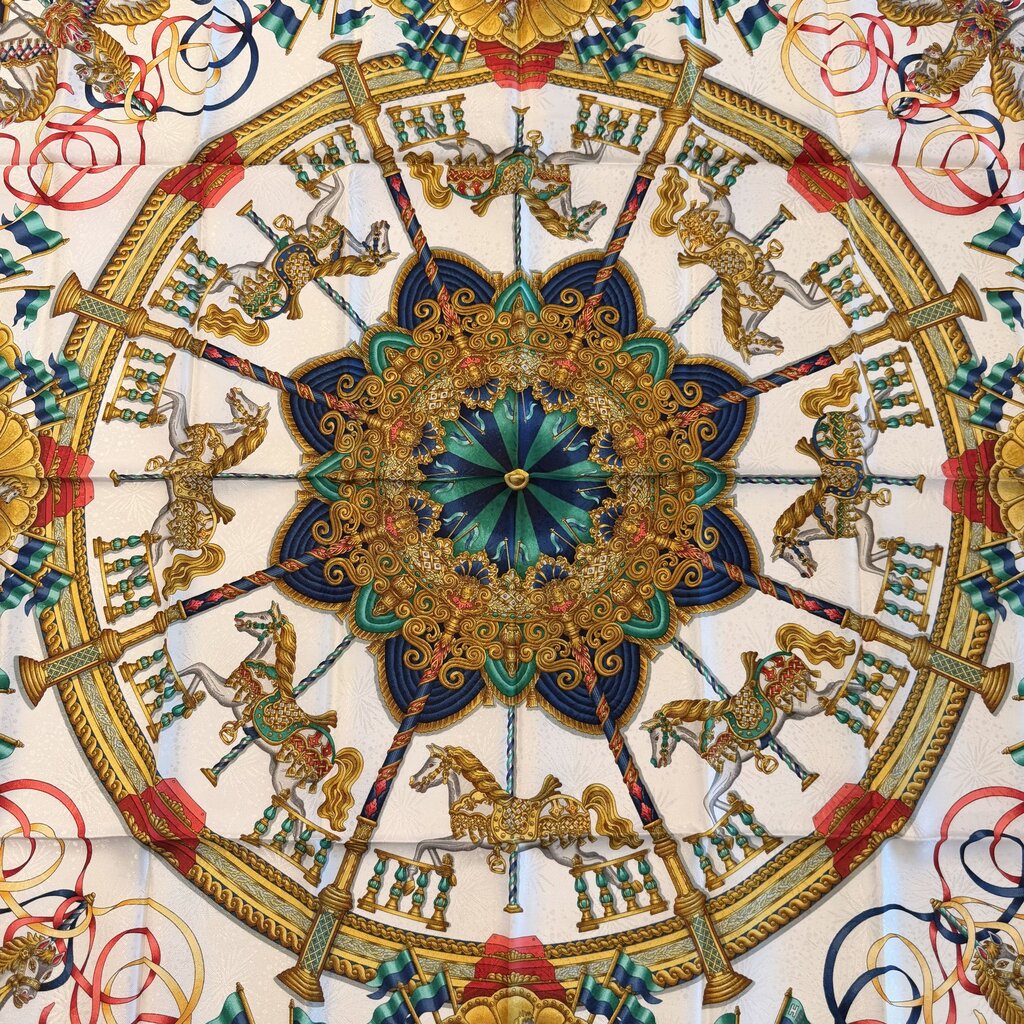 Hermes Luna Park Vintage Silk Scarf- 90cm