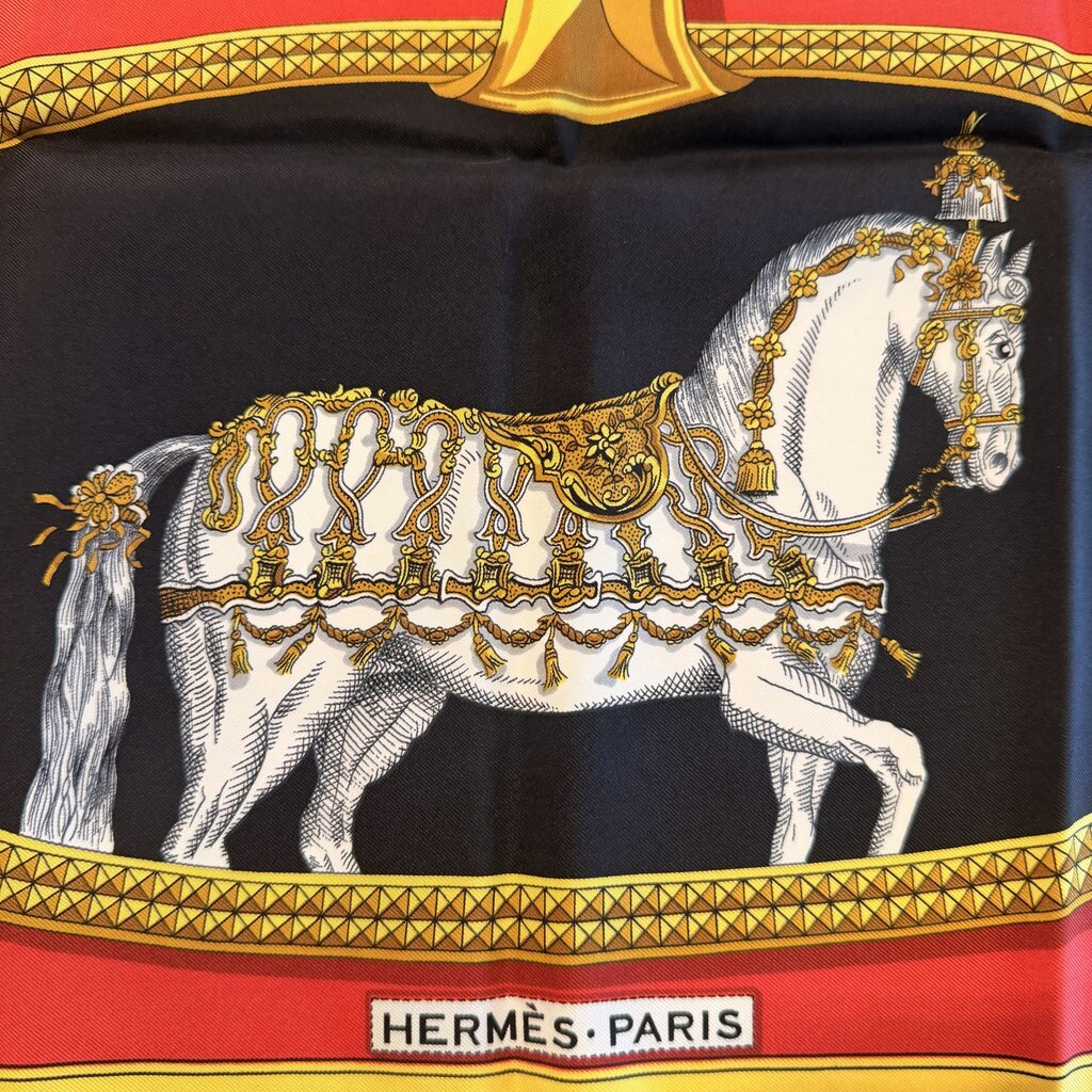 Hermes Grand Apparat Vintage Silk Scarf- 90cm
