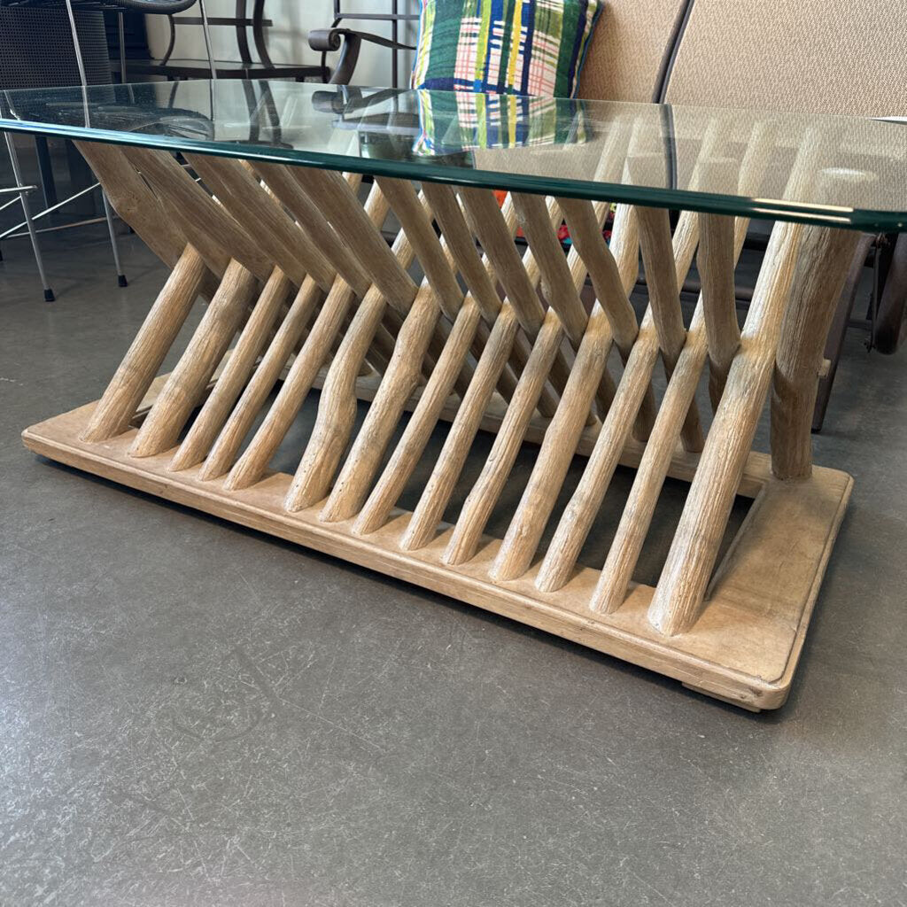 Stanley Driftwood Flats Coffee Table W/ Glass - 29X50X20.5