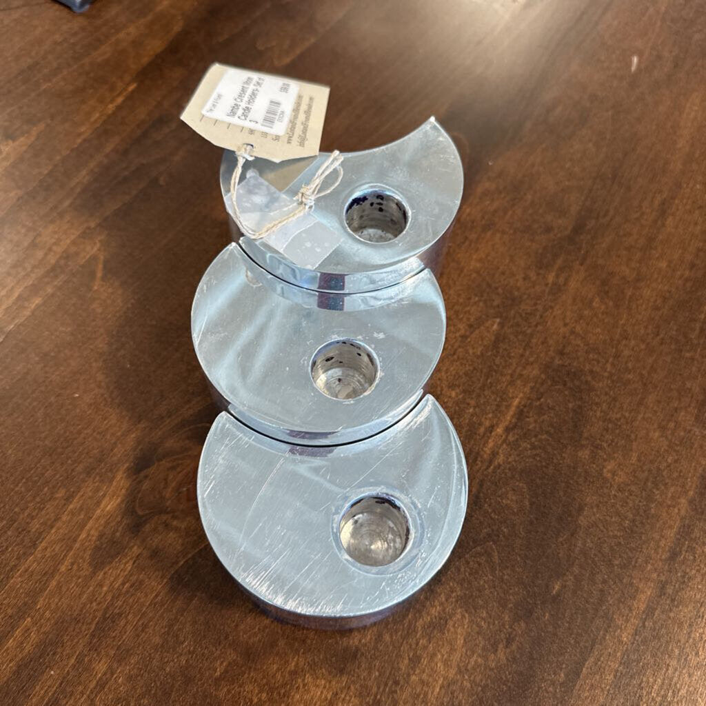 Nambe Cresent Moon Candle Holders- Set of 3