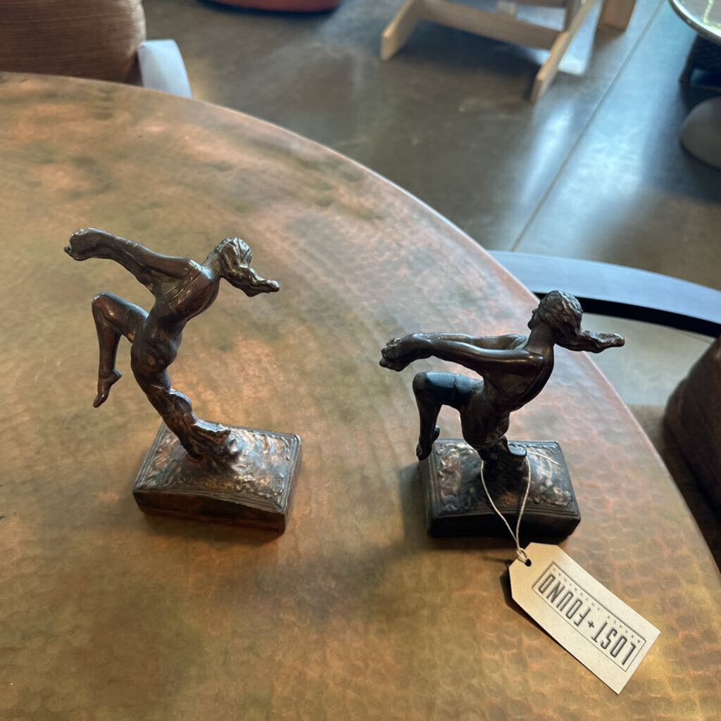 Art Deco Dancing Lady Bronze Bookends