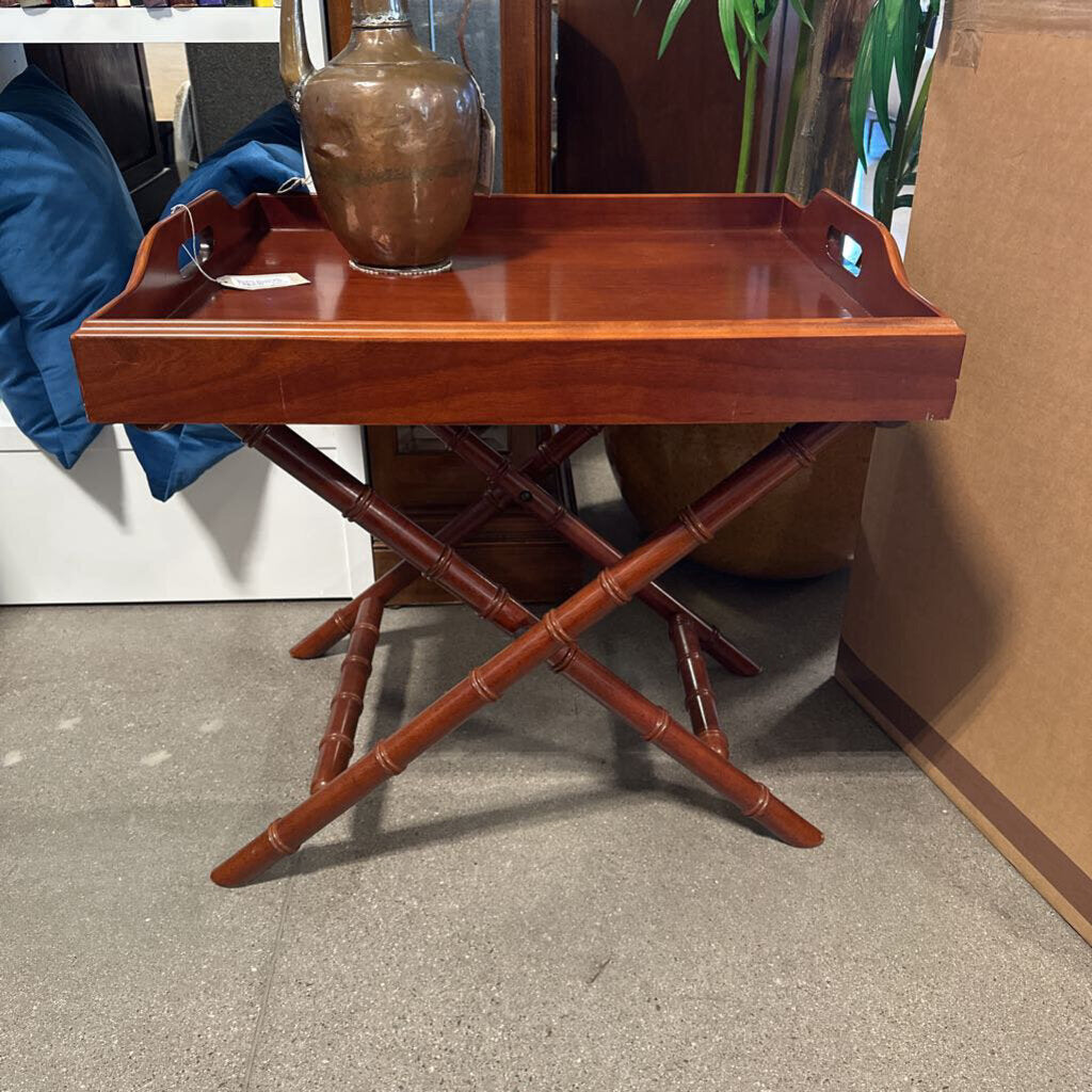 Bombay Co. Vintage Bamboo Butlers Tray Table 27X23.5X27.5H