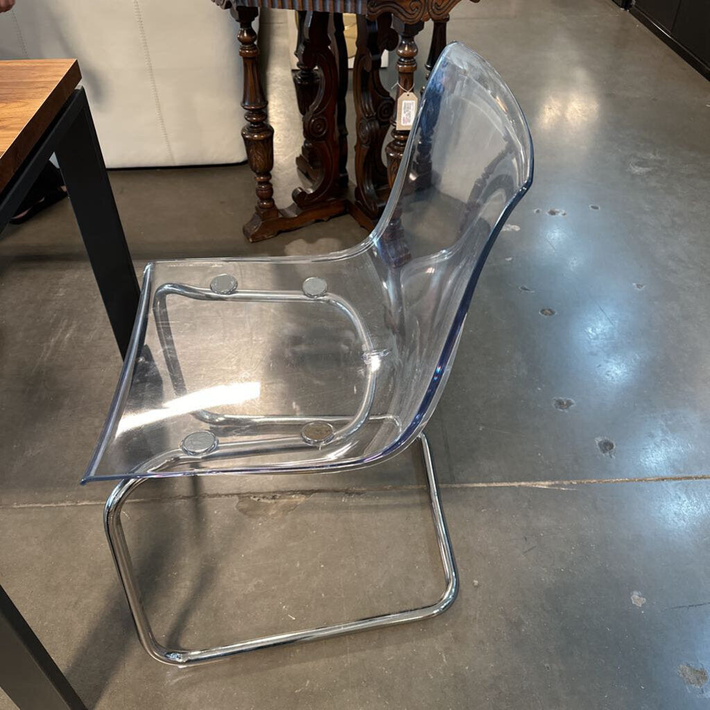 Ikea Tobias Clear & Chrome Dining Chairs - Set Of 4