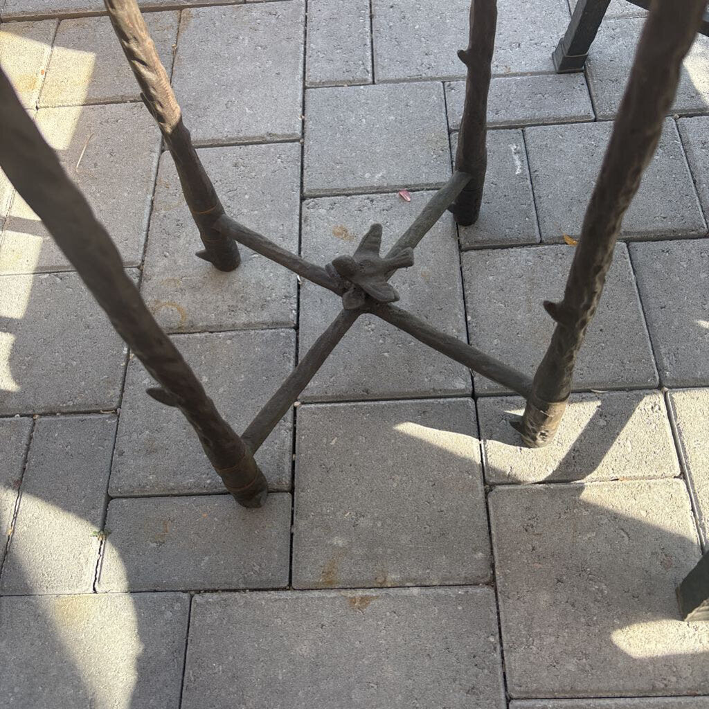 Rustic Wrought Iron Plant Stand W/ Bird - AS IS - 10X10X41