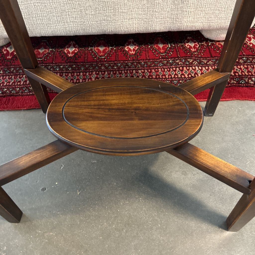 Oval Wood Side Table Made In Romania- 30X19X28.5H