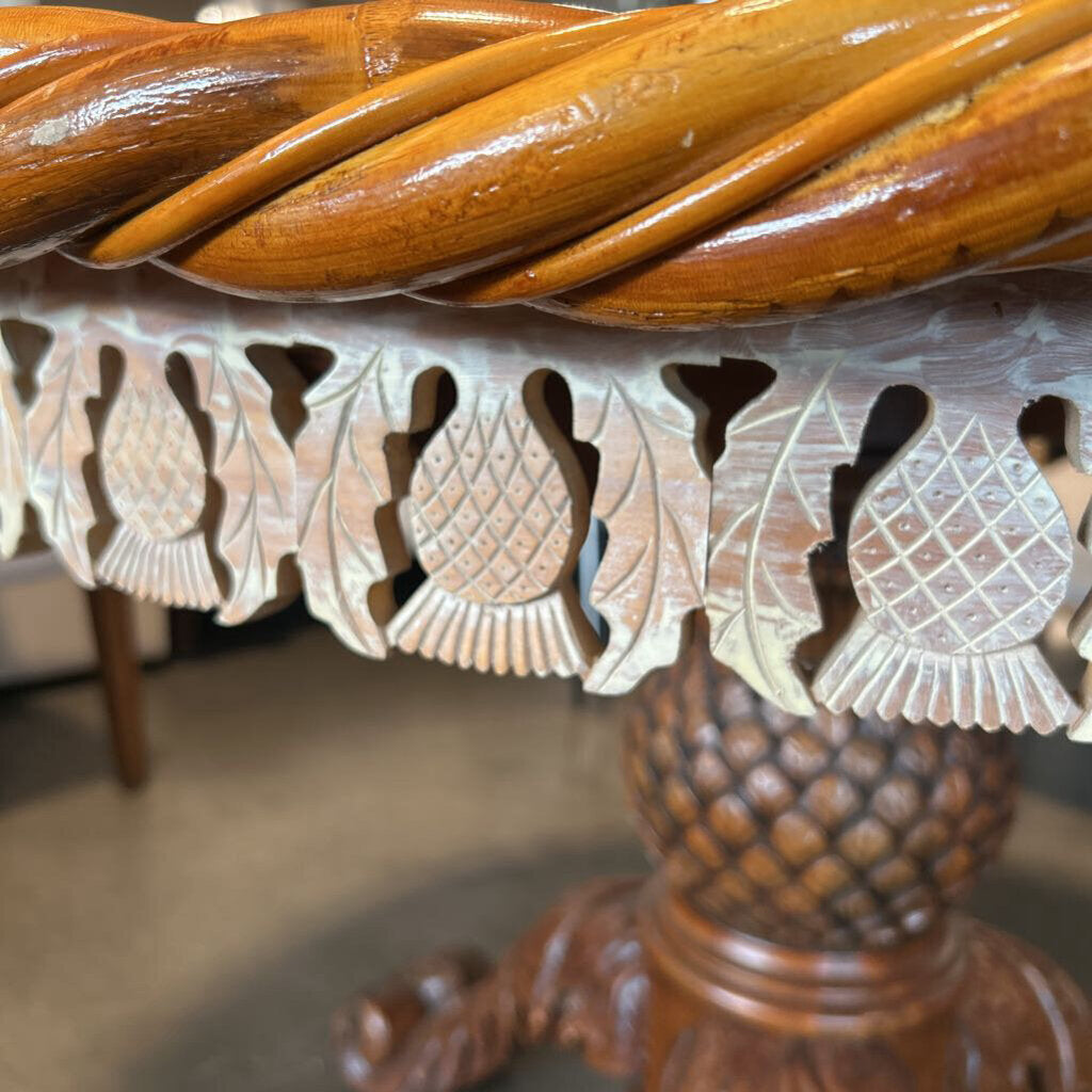 Mackenzie Childs Hand Carved Ajiro Table- 48X31H- AS IS