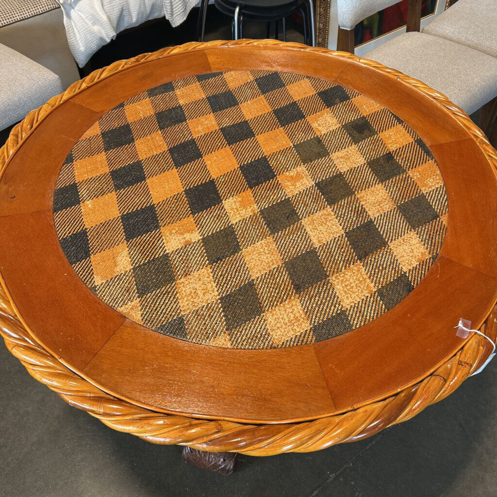 Mackenzie Childs Hand Carved Ajiro Table- 48X31H- AS IS