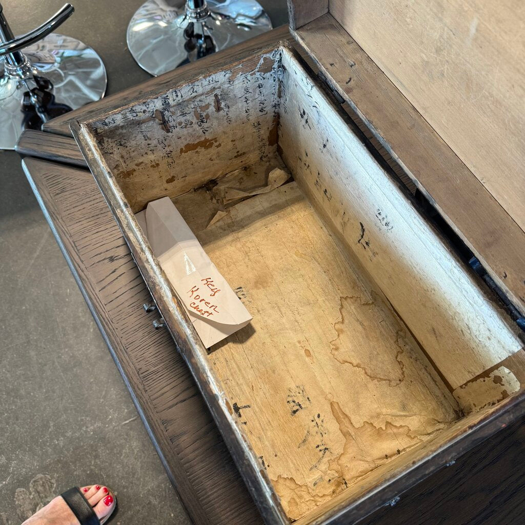 Antique Korean Box W/ Key - 20X11.5X12H
