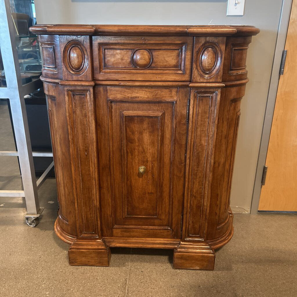 Antique Walnut Cabinet W/ Drawer - 39X19X42H