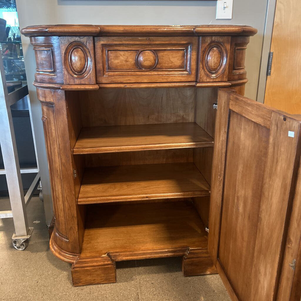 Antique Walnut Cabinet W/ Drawer - 39X19X42H