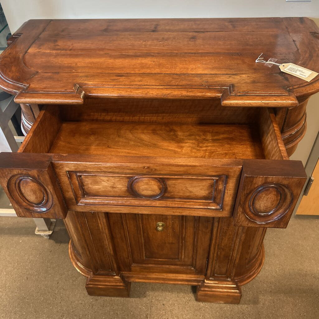 Antique Walnut Cabinet W/ Drawer - 39X19X42H