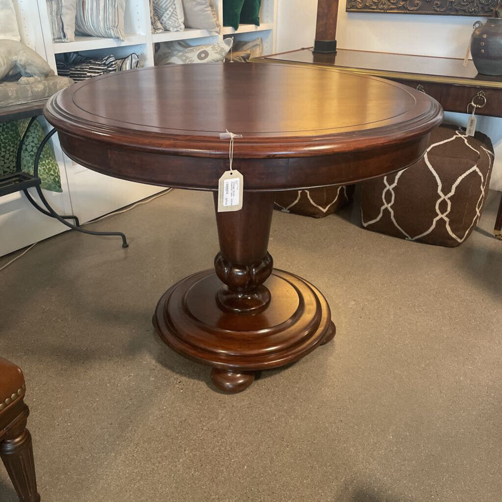 Vintage Wood Pedestal Table - 41X34H