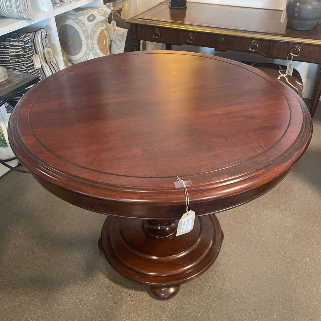 Vintage Wood Pedestal Table - 41X34H