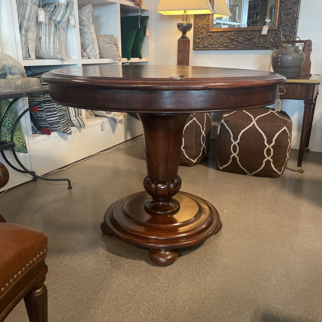 Vintage Wood Pedestal Table - 41X34H