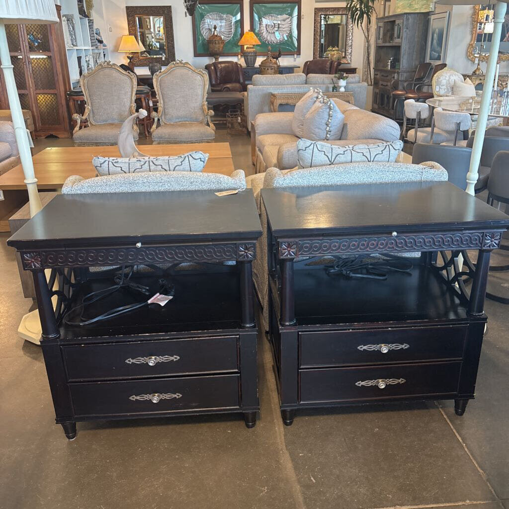 Aspen Home Espresso 2 Drawer Nightstand- 31X21X32H- Pair- AS IS