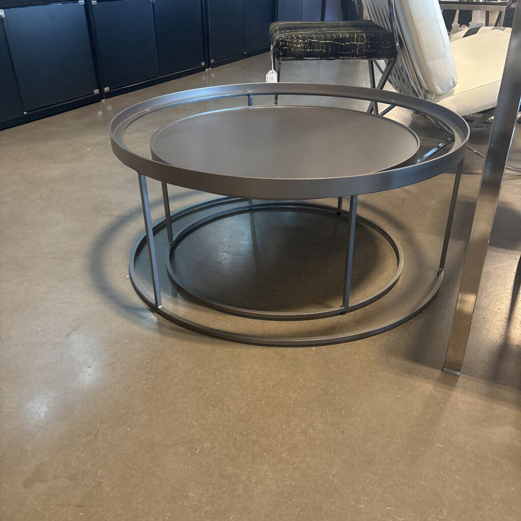 Four Hands Evelyn Round Nesting Coffee Table- No Stone- 36X16H