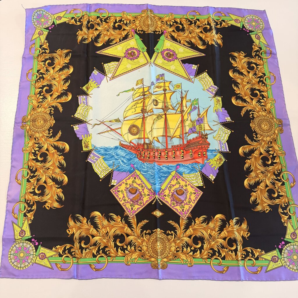 Versace Atelier Baroque Nautical Silk Scarf - 86CM