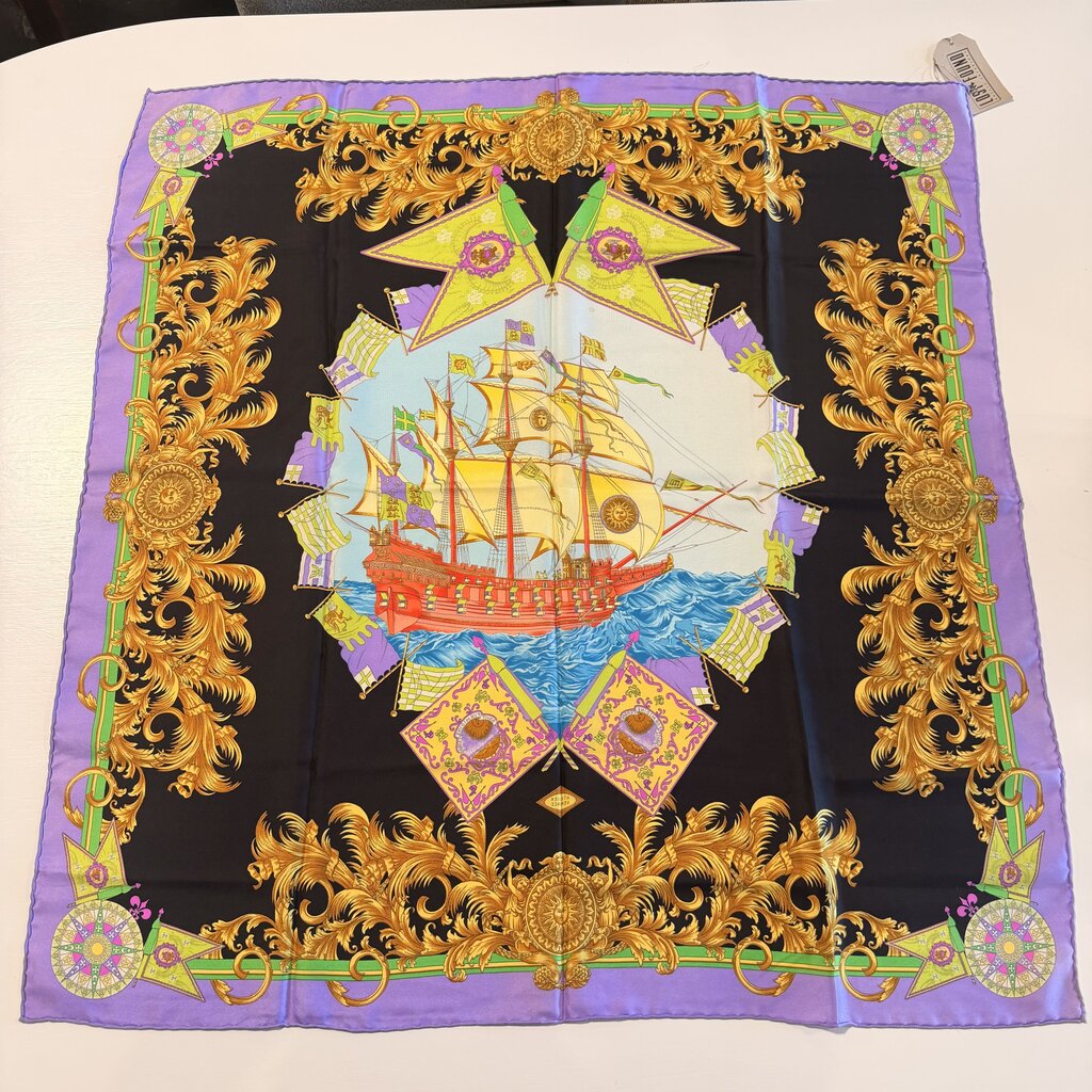 Versace Atelier Baroque Nautical Silk Scarf - 86CM