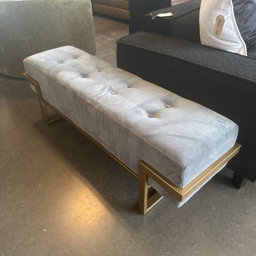 Essential For Living Fiona Grey Upholstered Bench - 52.5X14.5X18