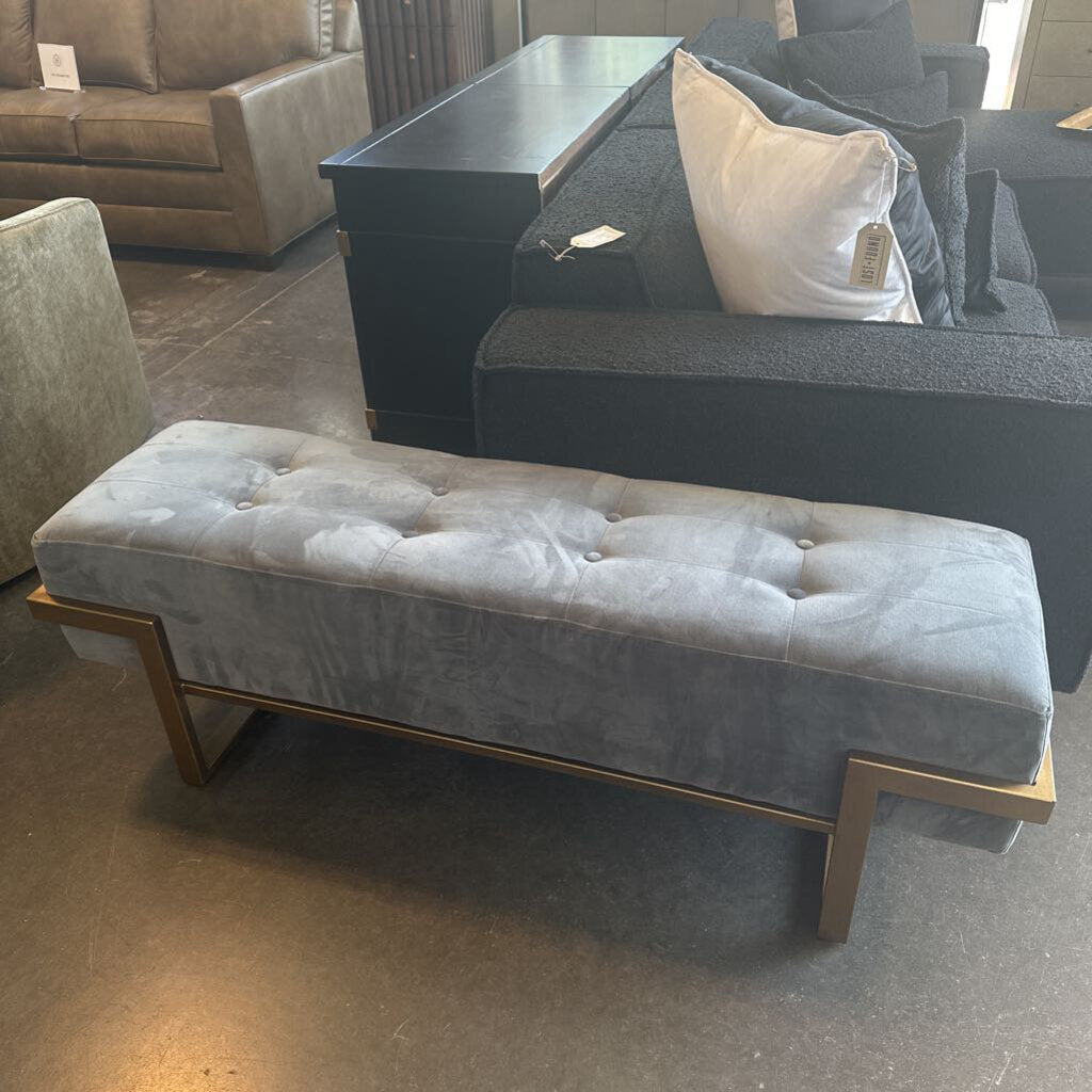 Essential For Living Fiona Grey Upholstered Bench - 52.5X14.5X18