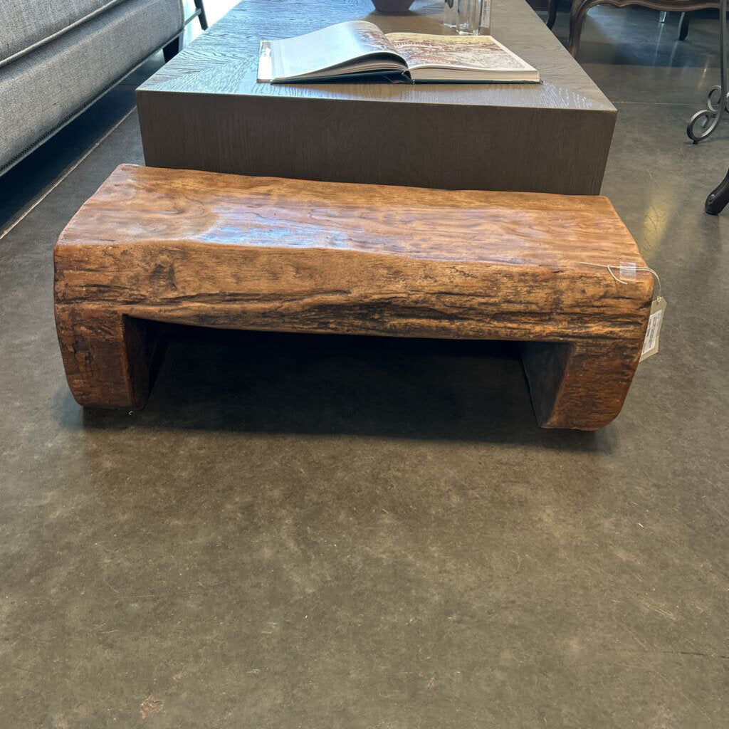Vintage Carved Wood Bench- 30X15X11H