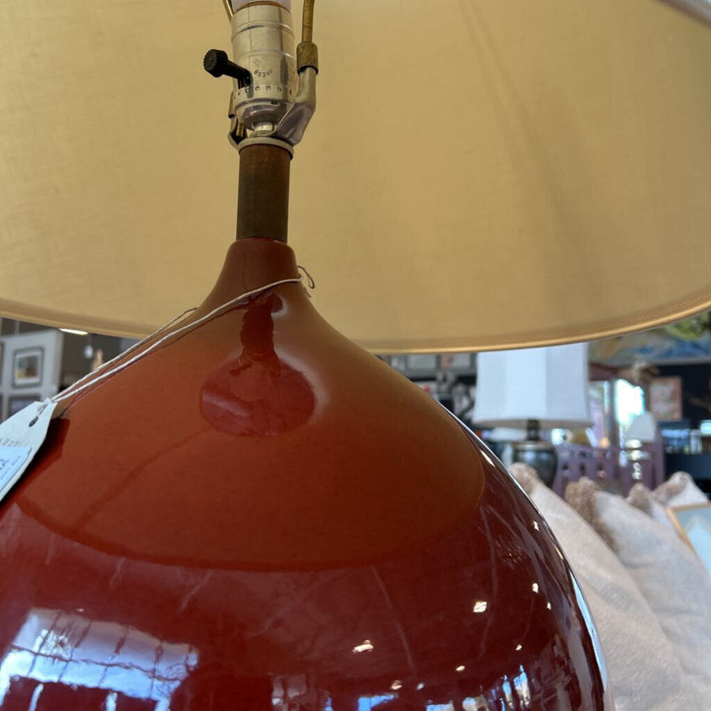 Vintage Rust Oval Lamp- 33H