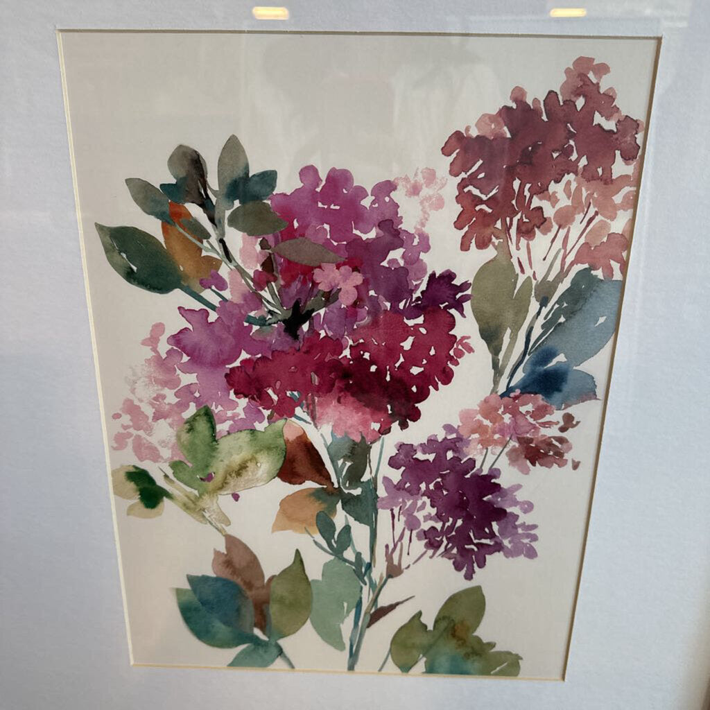 Gold Framed Hydrangea Art - 26.5X32