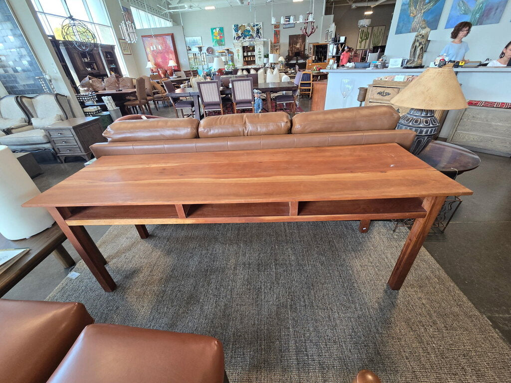 Amish Cherry Wood Console Table- 82X25X31H- AS IS