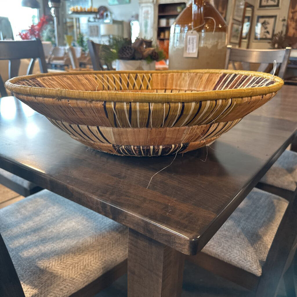 Woven Bark & Raffia Basket- 22.5"