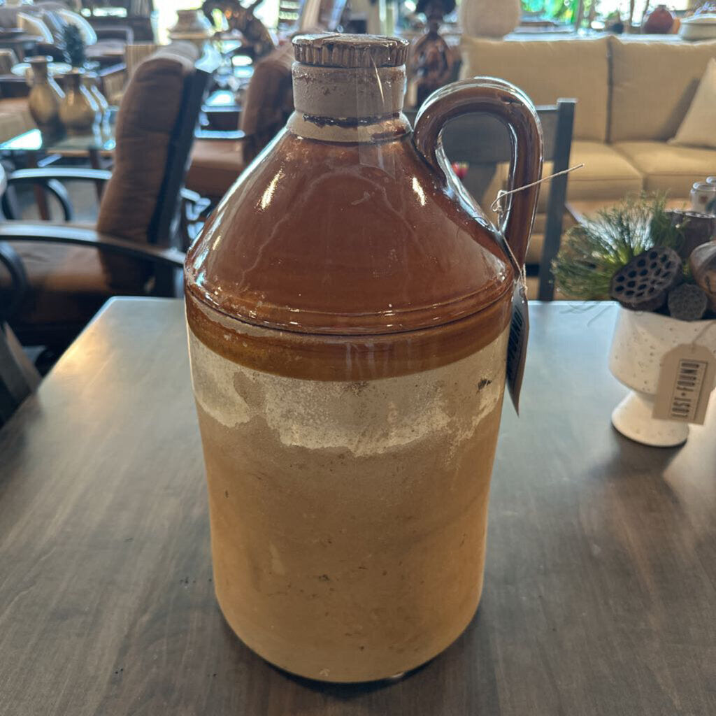 Vintage Brown Glazed Vase- 17H