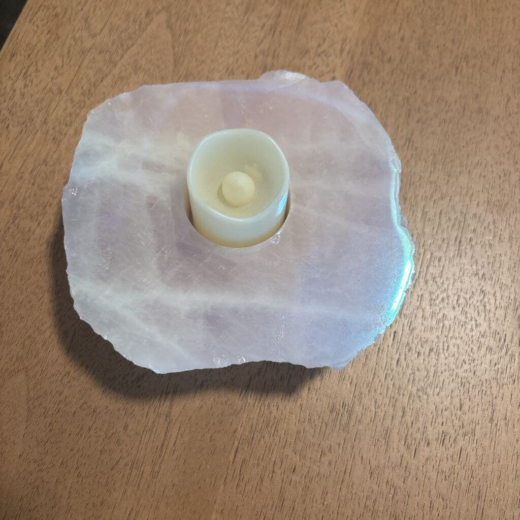 Rose Quartz Square Candle Holder-5X5