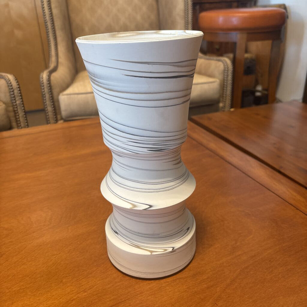 Marbled Ceramic Trumpet Vase-5.5X11H