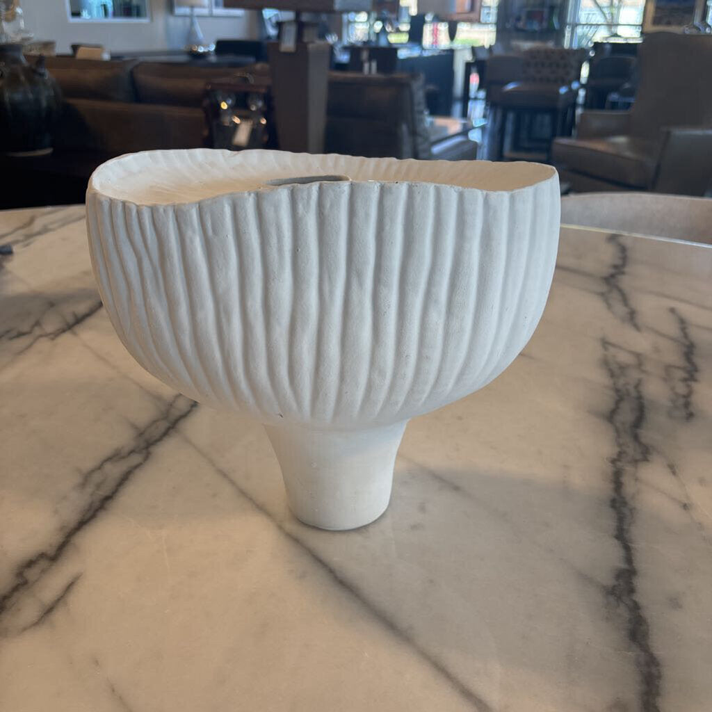 White Ceramic Plunge Vessel-10.5X6X9.5H
