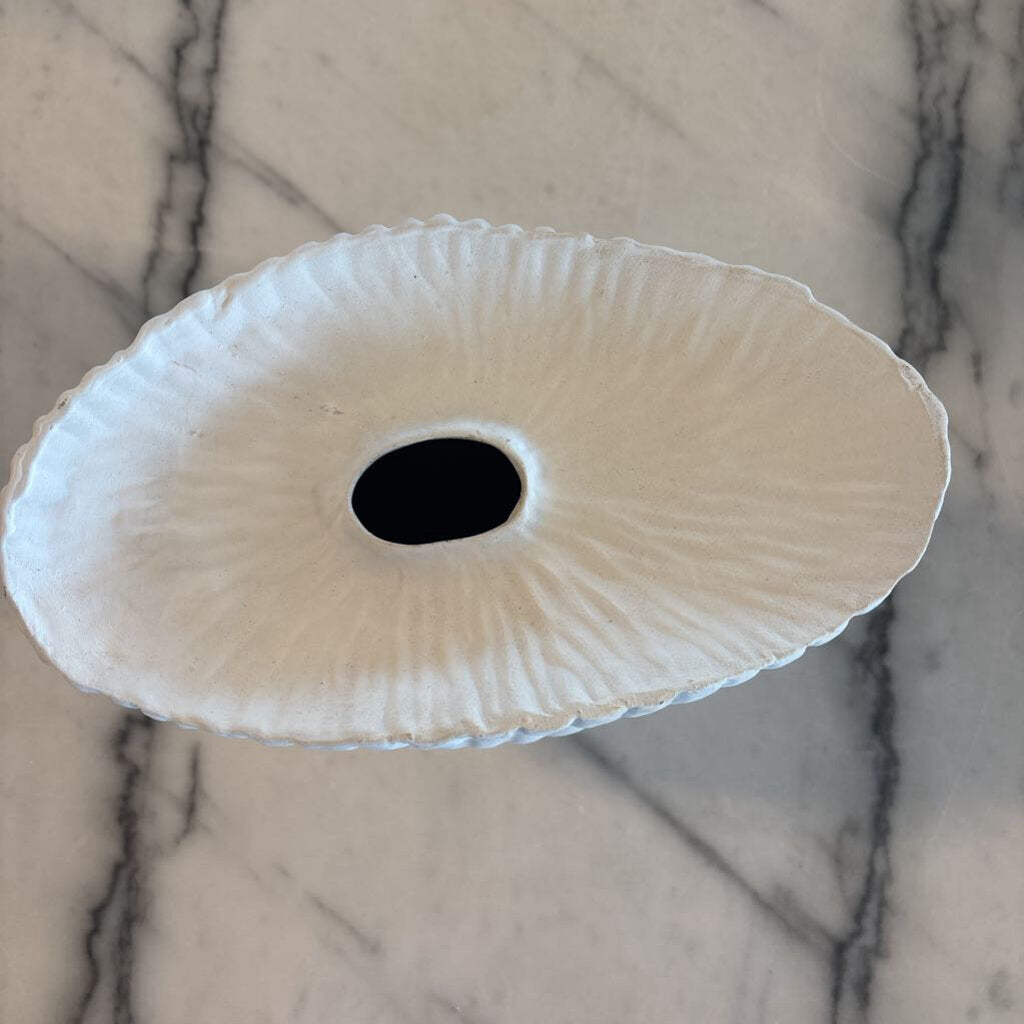 White Ceramic Plunge Vessel-10.5X6X9.5H